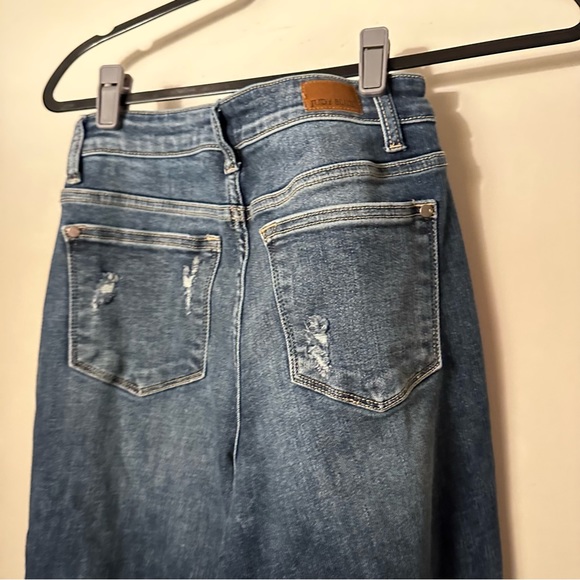 Judy Blue Very Distressed Mid Rise? Cotton Boyfriend Fit Dark Wash Jeans 26 - Picture 7 of 16